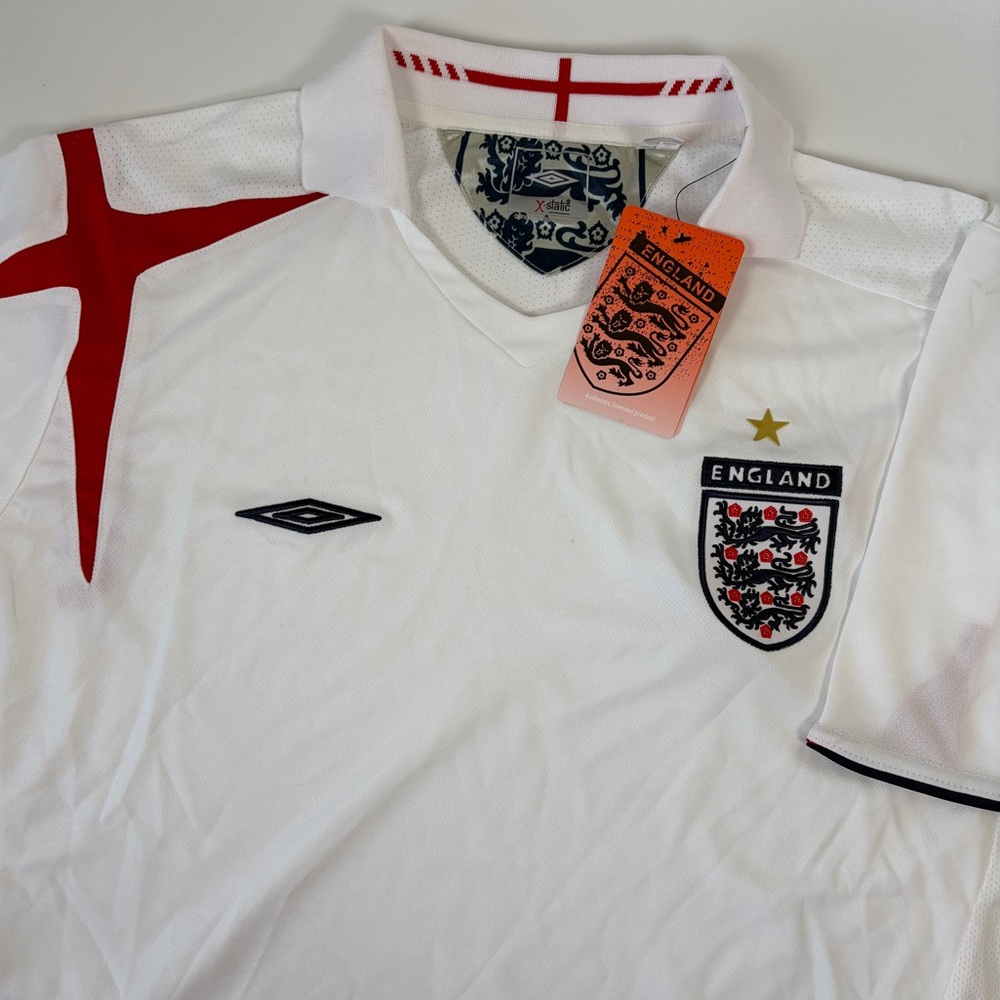 NWT Umbro England Football Soccer Team Jersey 2005 2006 X-Static White XL *READ*